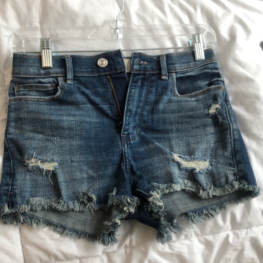 High waisted Abercrombie and Fitch denim shorts